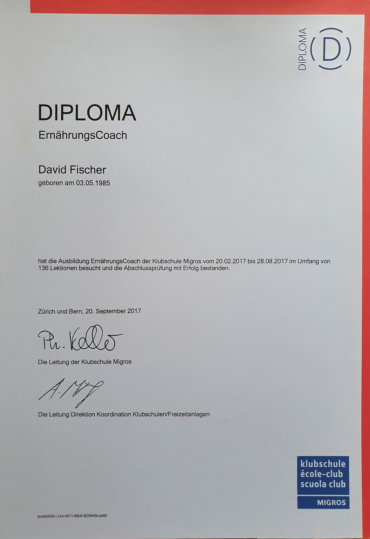 Certificat Nutrition